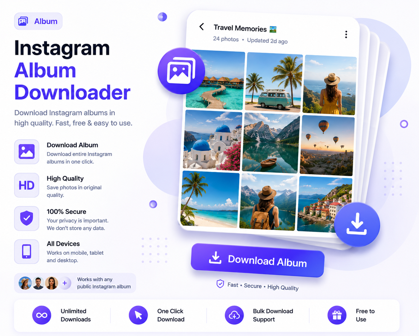 Instagram album download - download Instagram album and carousel posts free
